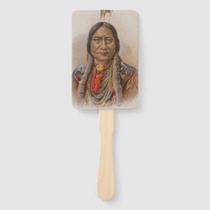 Native American: Lakota Sitting Bull, Smoking Ad Hand Fan