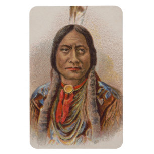 Native American: Lakota Sitting Bull, Smoking Ad Magnet