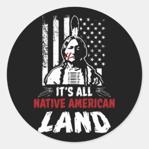 Native American Land Classic Round Sticker