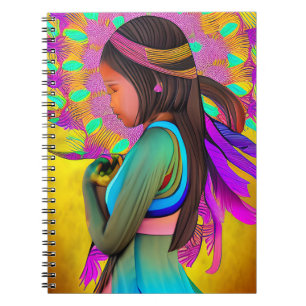 Native American Little Girl AI Art Notebook