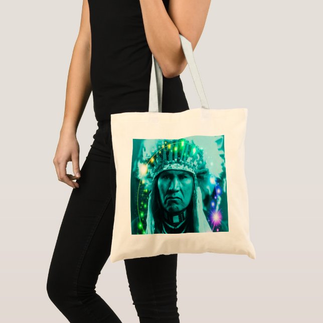 Native American Magical Chief Large Tote Bag (Front (Product))