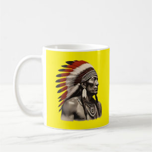 Native American Male - Bold Tribal Artwork Coffee Mug