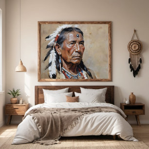 Native American Man Portrait Poster