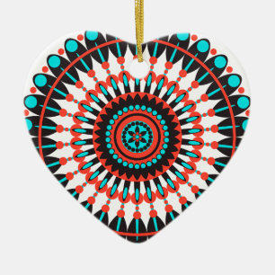 Native American Mandala Ceramic Tree Decoration