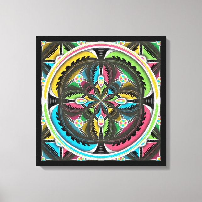 Native American Mandala Colorful Abstract art Canvas Print (Front)