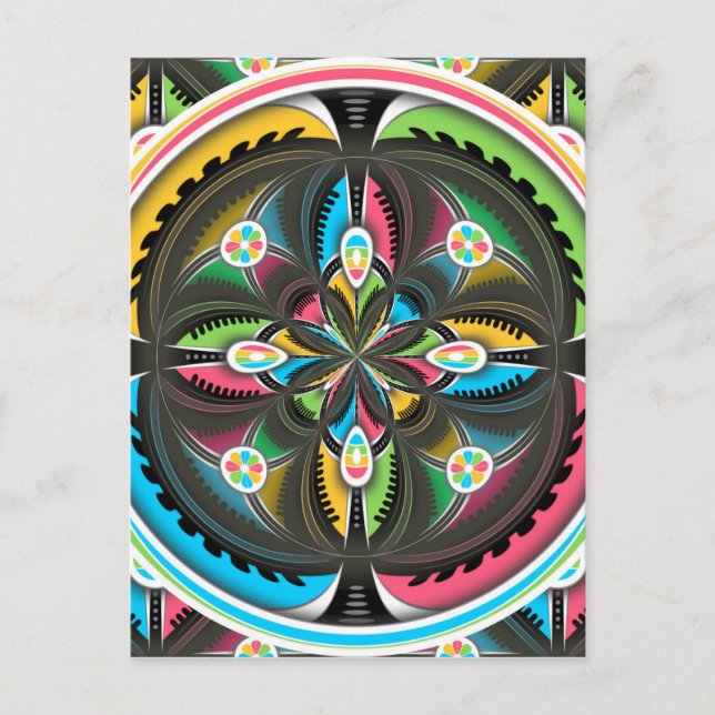 Native American Mandala Colourful Abstract art  Postcard (Front)