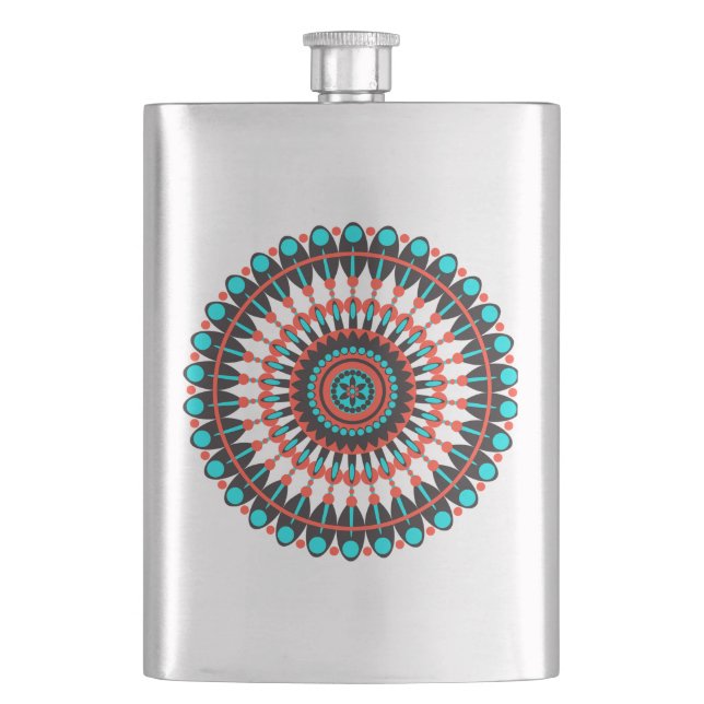 Native American Mandala Hip Flask (Front)
