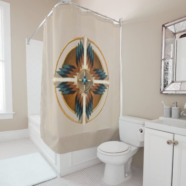 Native American Mandala Show Curtain (In Situ)