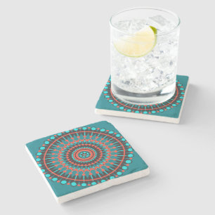 Native American Mandala Stone Coaster