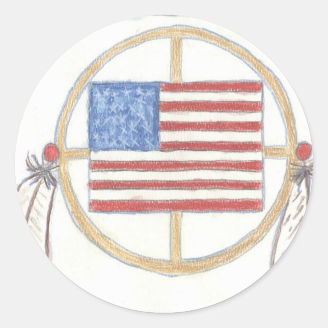 Native American Medicine Wheel Classic Round Sticker (Front)