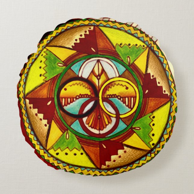 Native American Medicine Wheel Mandala Pillow (Front)