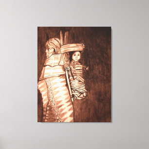 NATIVE AMERICAN MOTHER AND PAPOOSE CANVAS PRINT