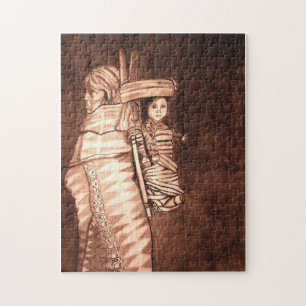 NATIVE AMERICAN MOTHER AND PAPOOSE JIGSAW PUZZLE