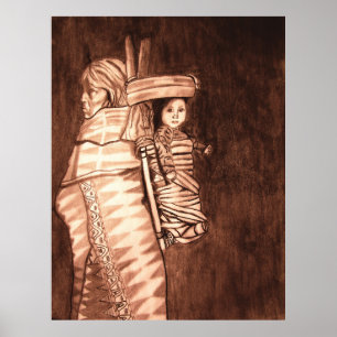 NATIVE AMERICAN MOTHER AND PAPOOSE  POSTER