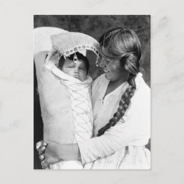 Native American Mother With Her Papoose Postcard (Front)