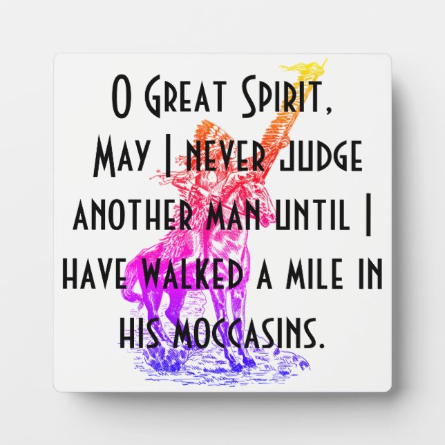 Native American "O Great Spirit" Prayer Plaque (Front)