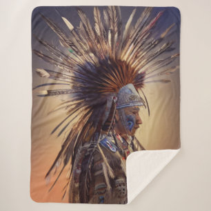 Native American Ojibwe Sherpa Blanket