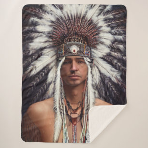 Native American Ojibwe Sherpa Blanket