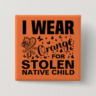 Native American Orange Day Indigenous Indian 15 Cm Square Badge