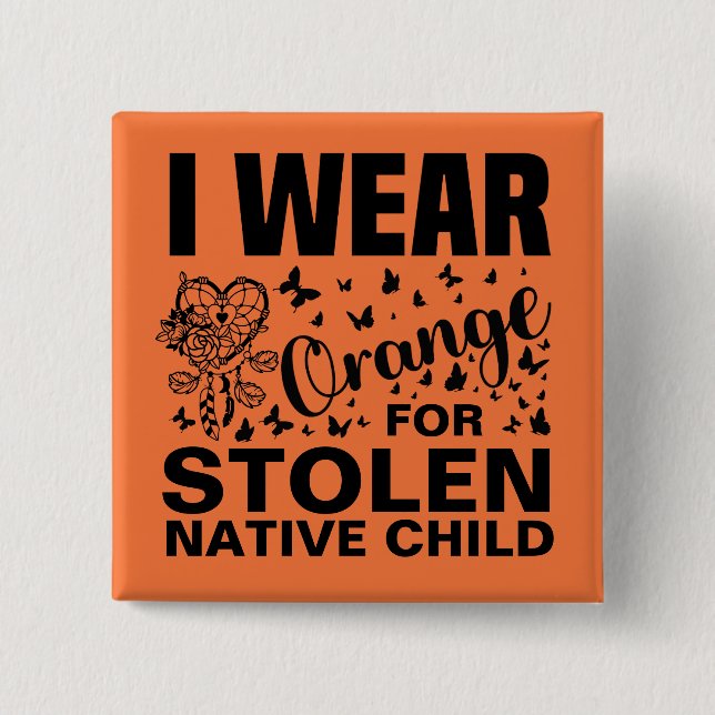 Native American Orange Day Indigenous Indian  15 Cm Square Badge (Front)