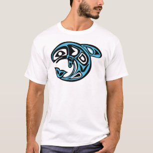 Native American Orca Whale, sky blue T-Shirt