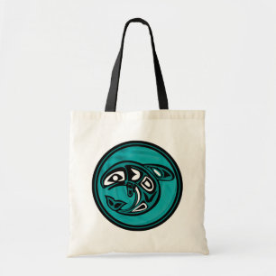 Native American Orca Whale, turquoise Tote Bag