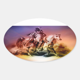 Native American Oval Sticker