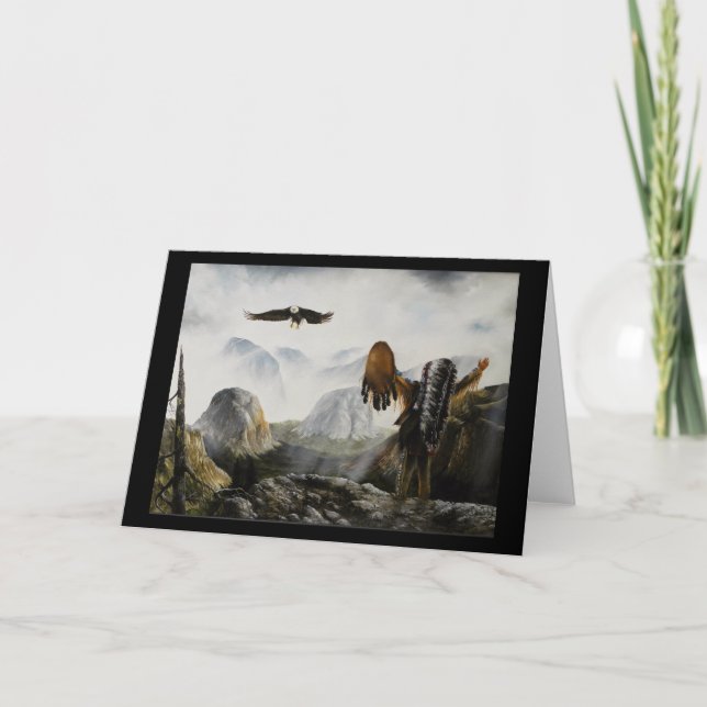 Native American Painting~ Welcome Friend Holiday Card (Front)