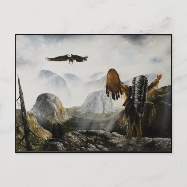 Native American Painting~ Welcome Friend Postcard (Front)