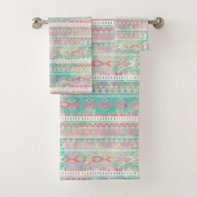 Native American Pattern Bath Towel Set (Insitu)