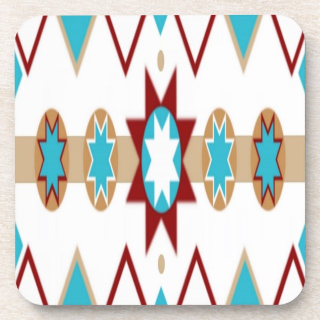 Native American Pattern Cork Coaster (Front)