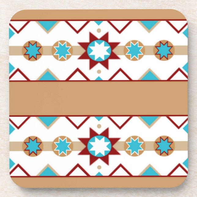 Native American Pattern Cork Coaster (Front)