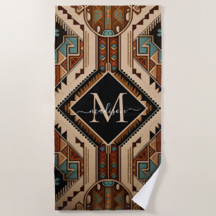 Native American Pattern Indian Culture Boho Style Beach Towel