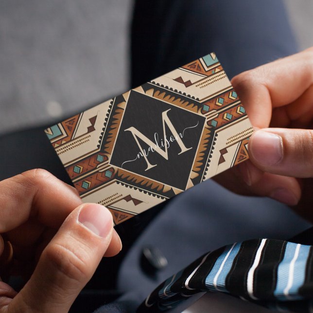 Native American Pattern Indian Culture Boho Style Business Card (Creator Uploaded)