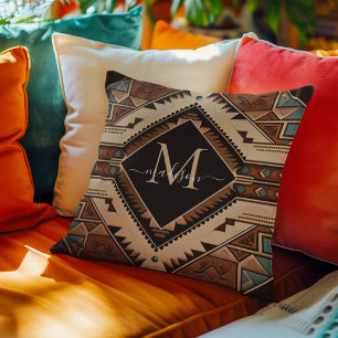 Native American Pattern Indian Culture Boho Style Cushion