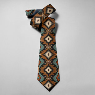 Native American Pattern Indian Culture Boho Style Tie