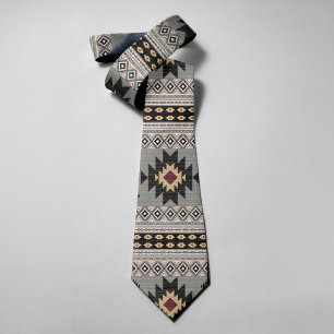 Native American Pattern Indian Tribal Geometry Tie