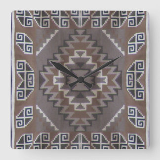 Native American Pattern Square Wall Clock
