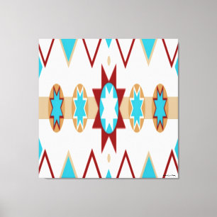 Native American Pattern Stretched Canvas Print
