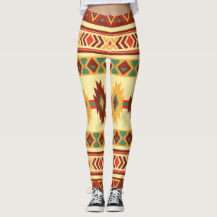 Native American Pattern: Sunny Earth tones Leggings