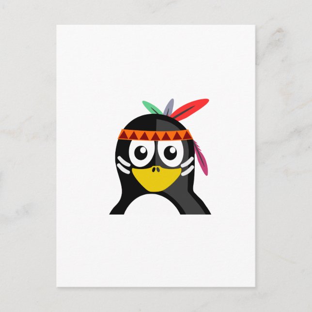 Native American Penguin Postcard (Front)
