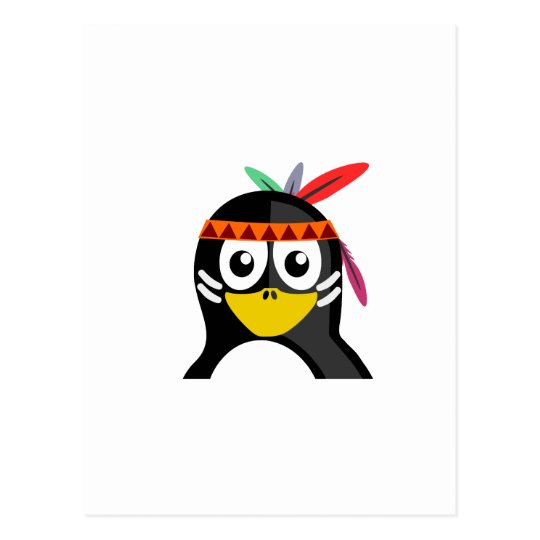 Native American Penguin Postcard