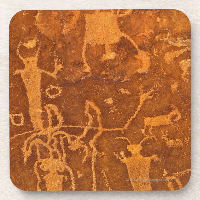 Native American petroglyphs, Rochester Panel, Coaster (Front)