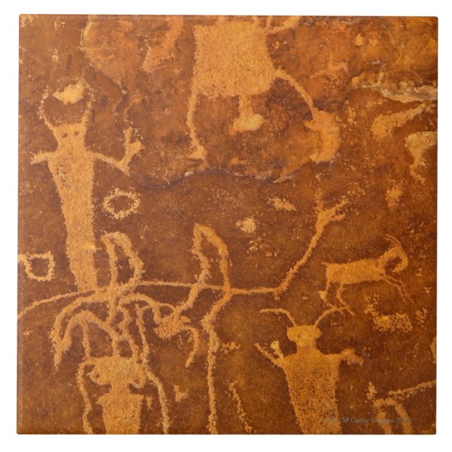 Native American petroglyphs, Rochester Panel, Tile (Front)