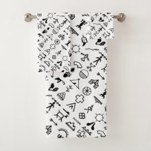 Native American Picture Symbols Bath Towel Set
