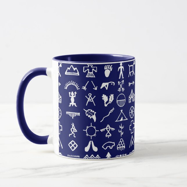 Native American Picture Symbols Coffee Mug (Left)