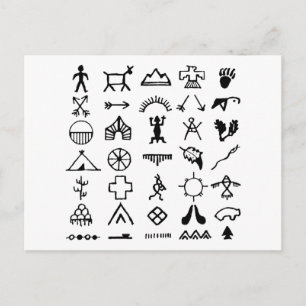 Native American Picture Symbols Postcard