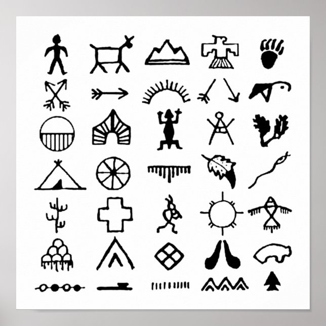 Native American Picture Symbols Poster (Front)