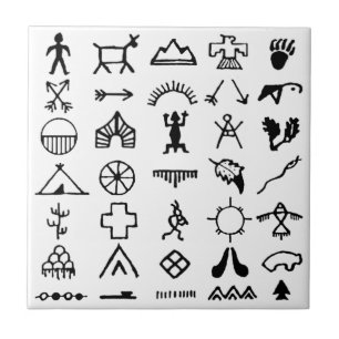 Native American Picture Symbols Tile