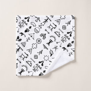Native American Picture Symbols Wash Cloth